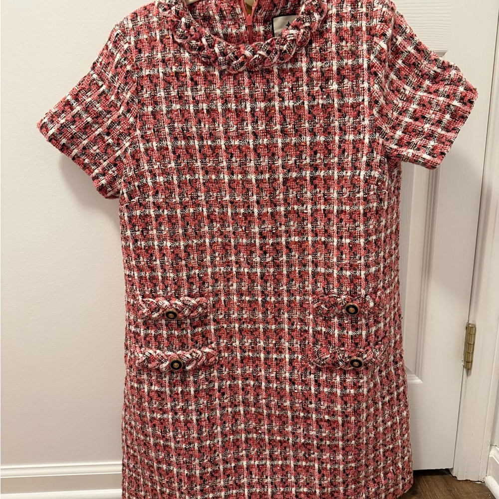 Tuckernuck Red and White Tweed Midi Dress